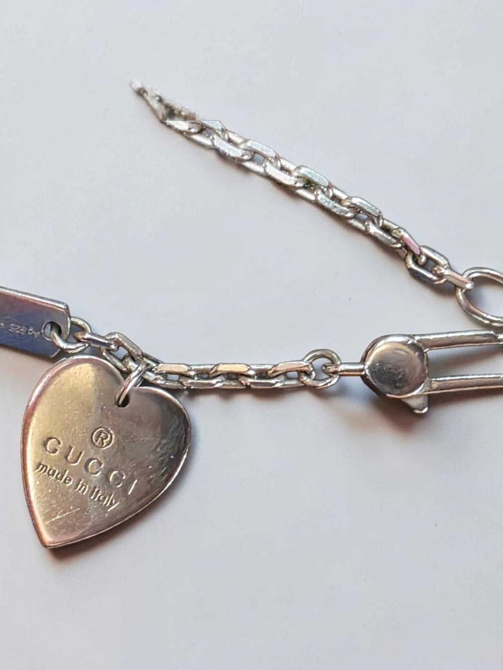 Gucci Trademark 925 Sterling Silver Charm Bracelet with Serpent Pouch & Box-EUC - Picture 7 of 10